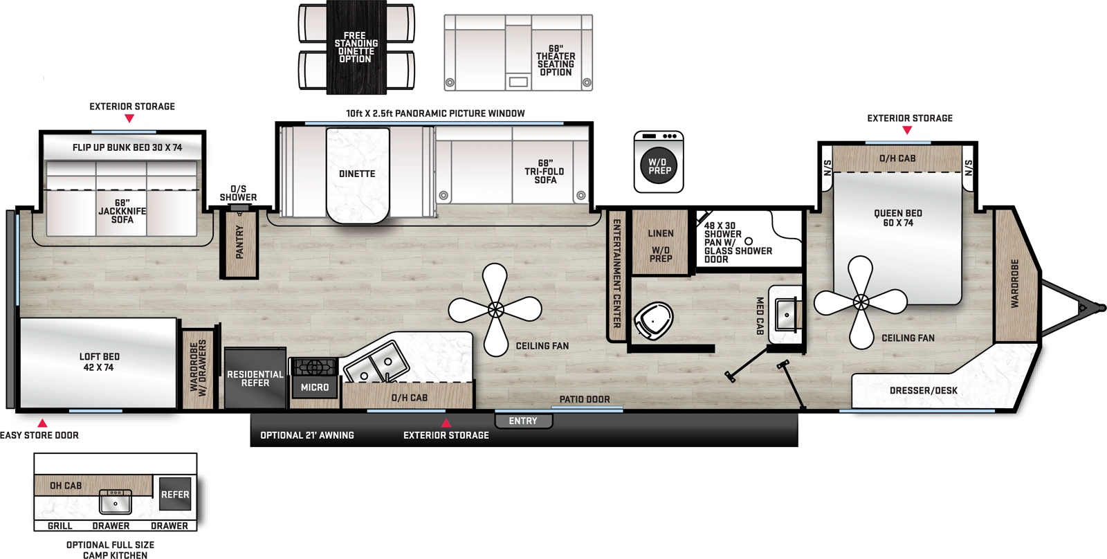 Aurora 40BHTS Floorplan
